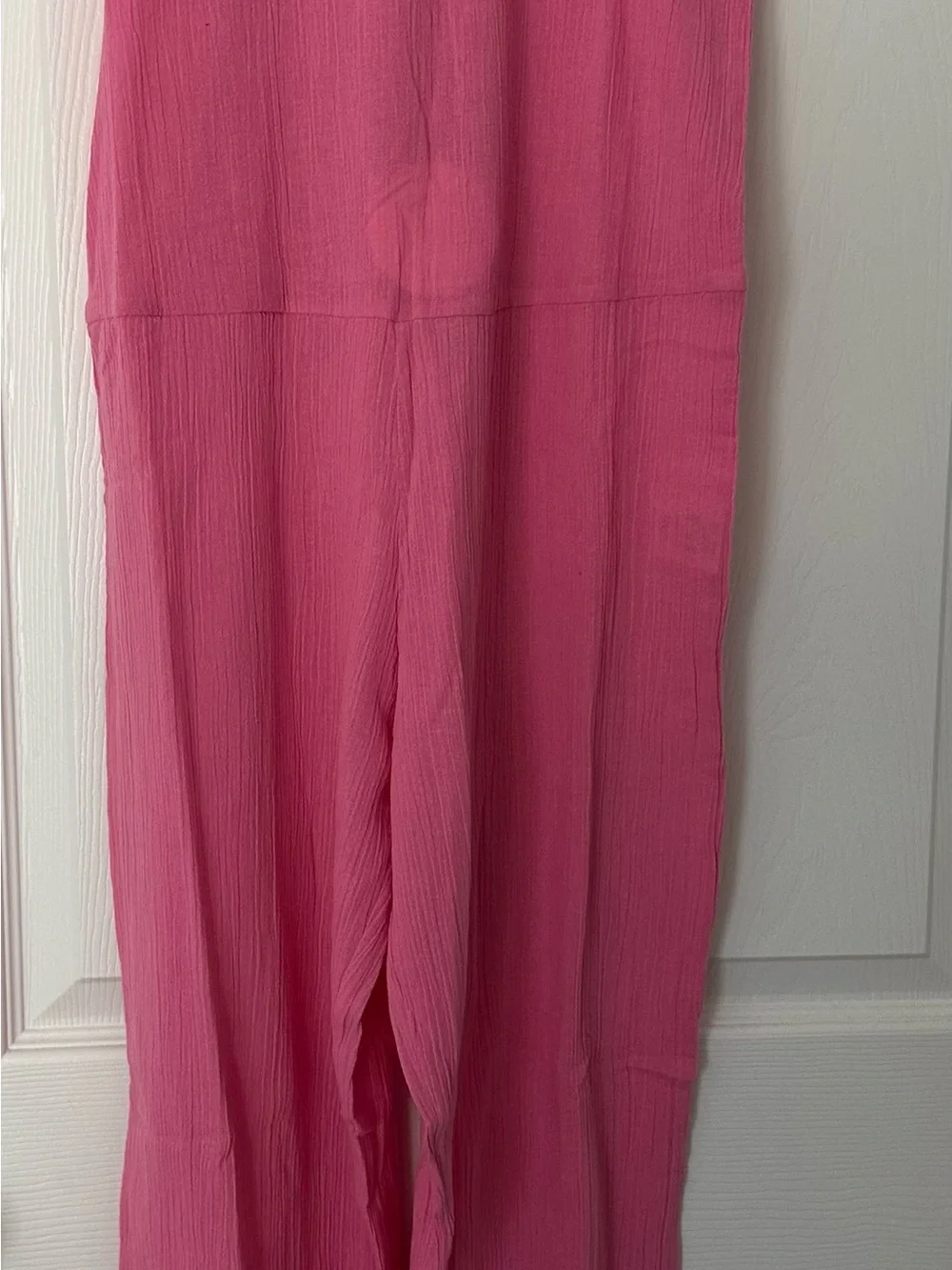 Suzie Kondi Kids Harem Jumpsuit Gauze Pink Cosmos elastic hem and strap 12 years